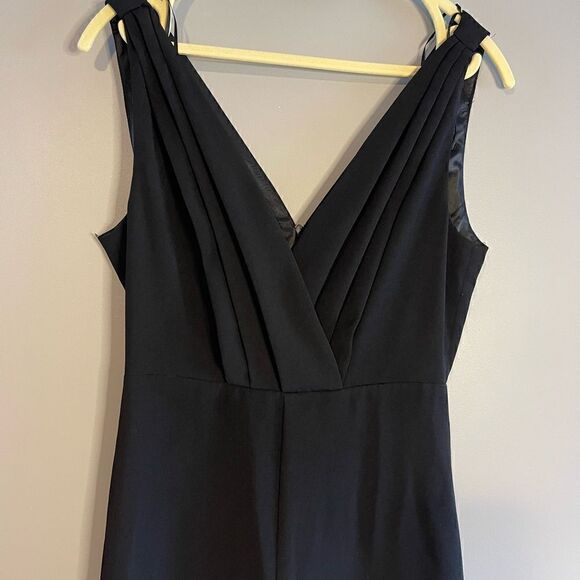 ZARA Sleeveless Pleated Front Wide Leg Jumpsuit in Black | SZ XS - Picture 8 of 15